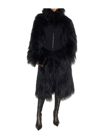Cappotto effetto pelo con bustier