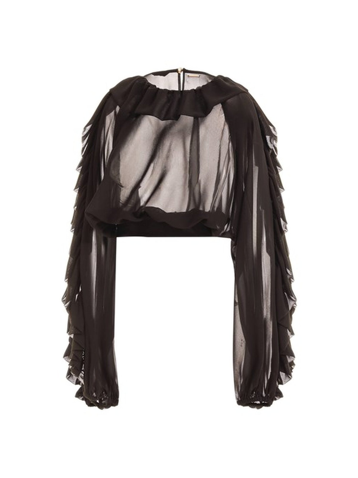 Camicia Corta Trasparente con Volant