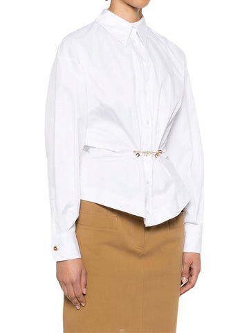 Elisabetta Franchi Camicia a righe con spilla
