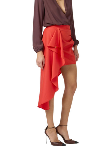 Elisabetta Franchi Gonna asimmetrica con placca gioiello