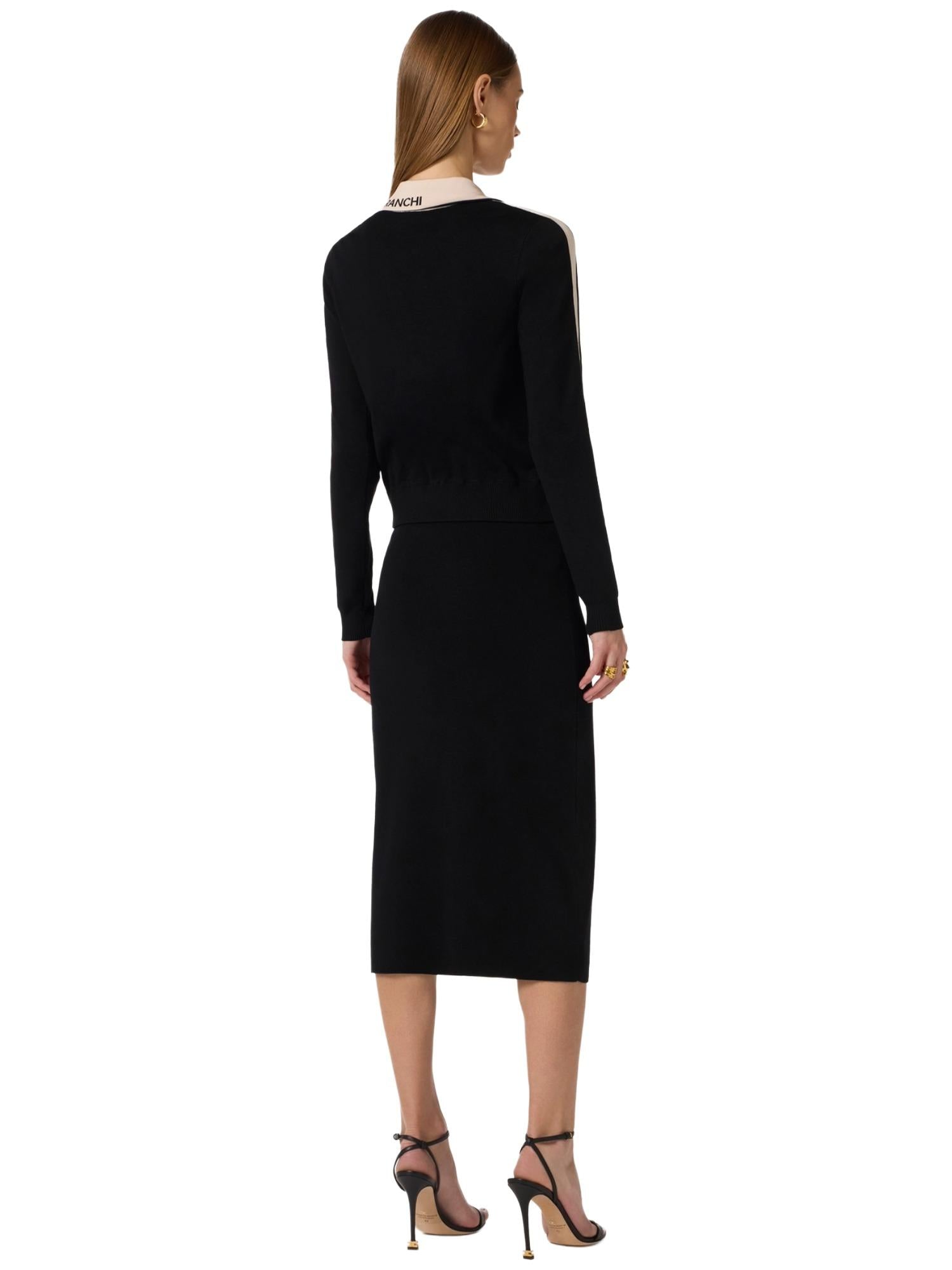 Elisabetta Franchi Giacca in maglia con bande a contrasto