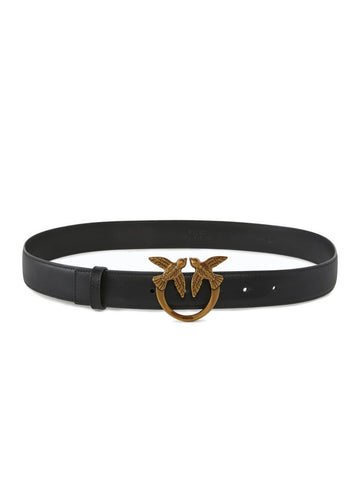 Cintura in Pelle con Fibbia Logo Love Birds