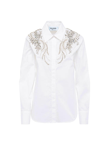 Blugirl Camicia con applicazione floreale