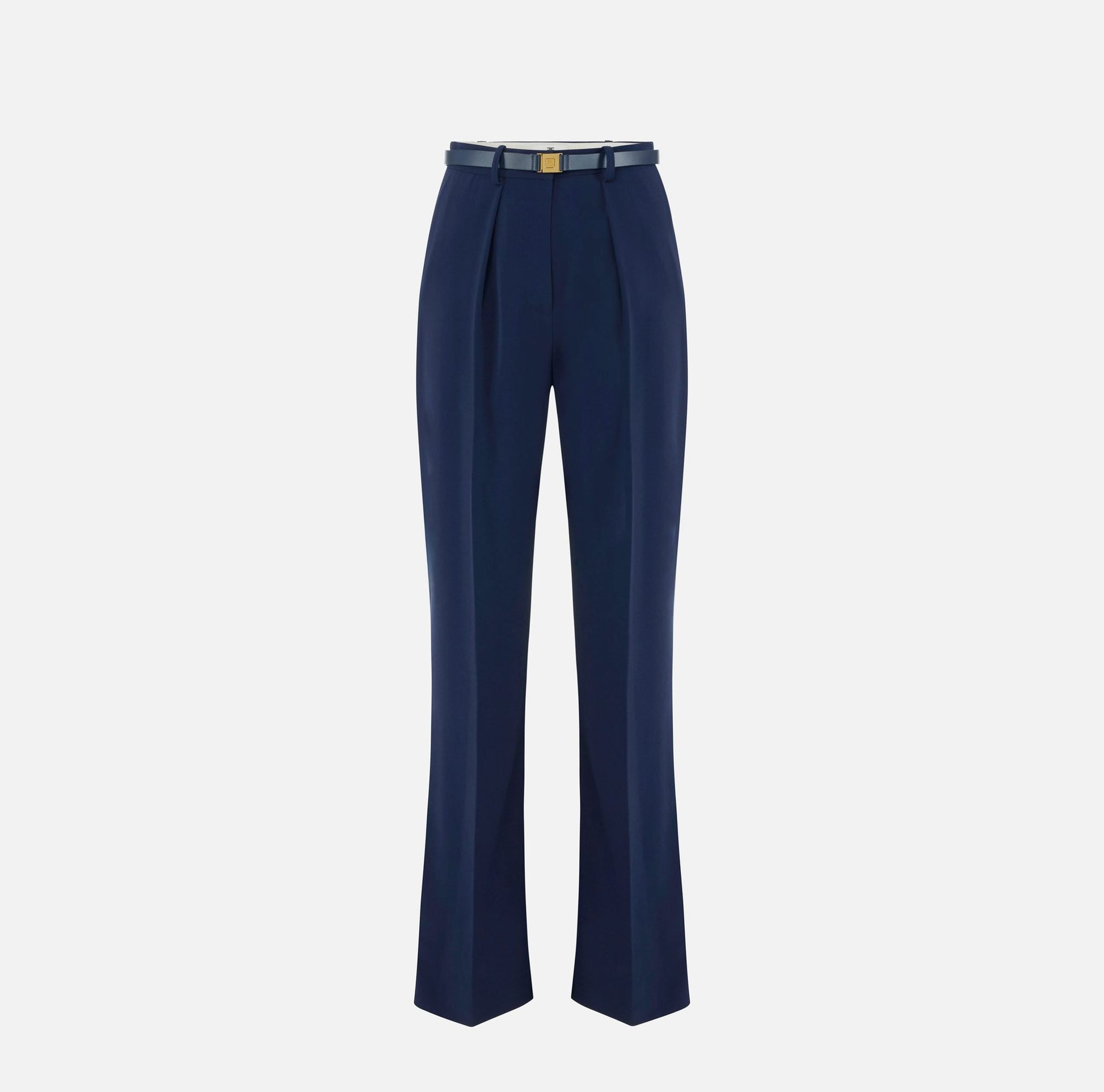 Pantaloni in crêpe leggero con cintura