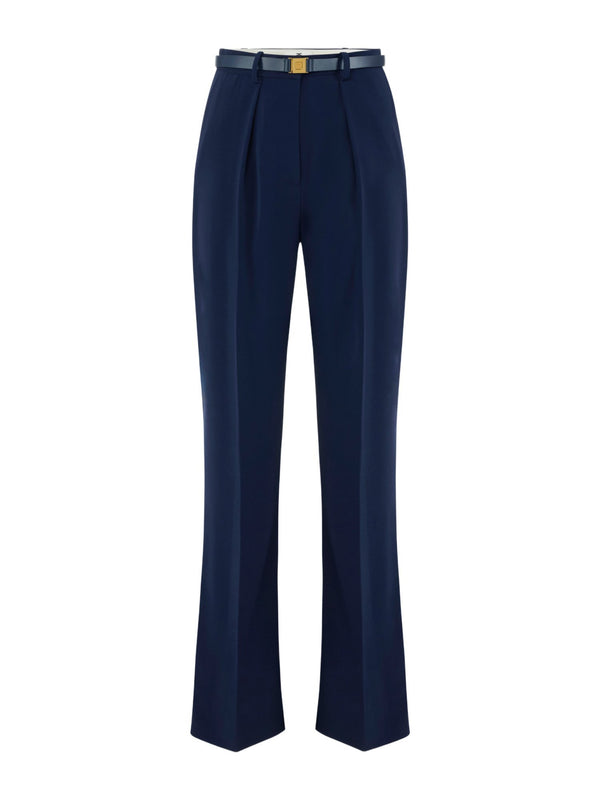 Pantaloni in crêpe leggero con cintura