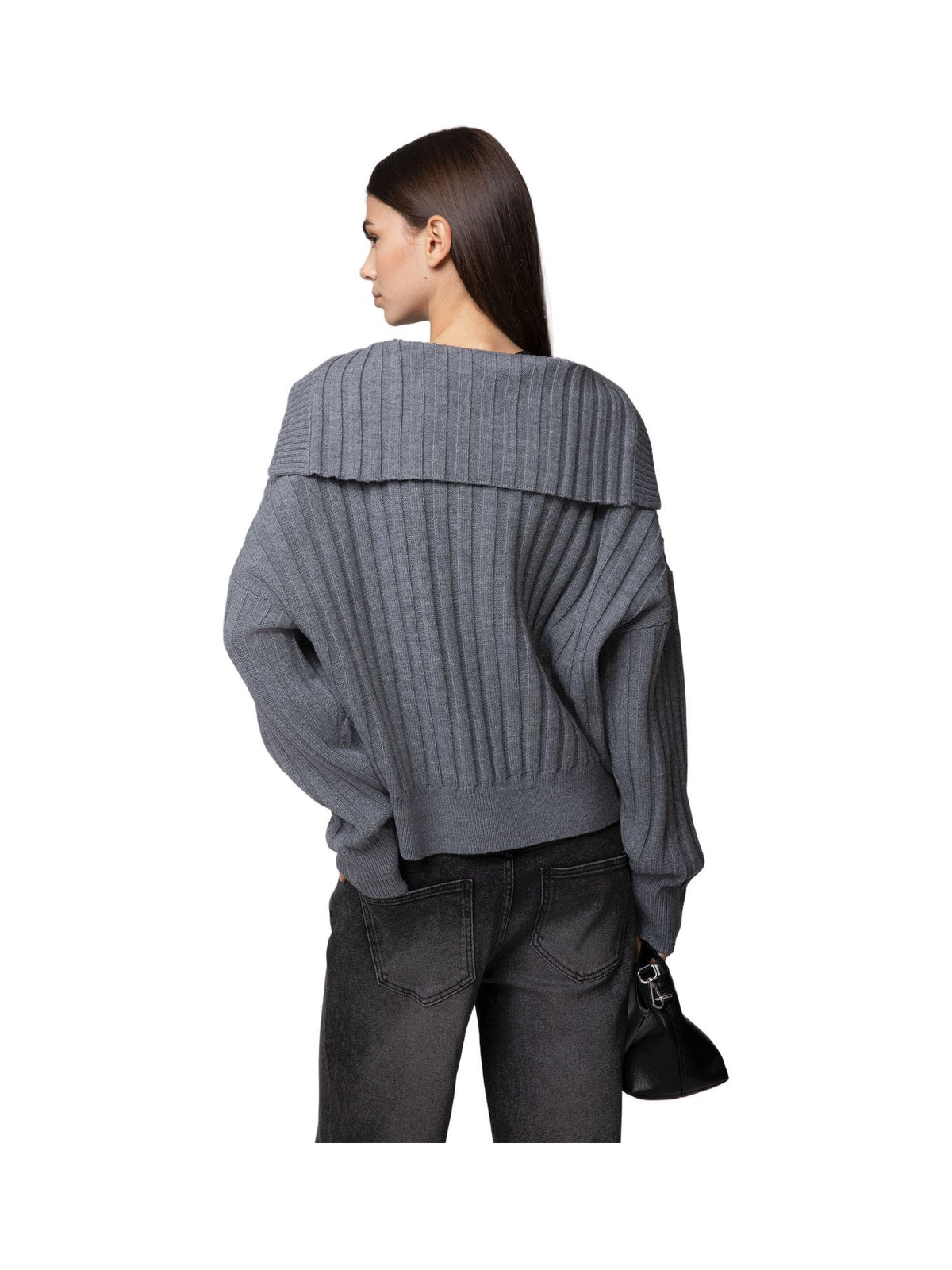 Maglia a Coste con Collo Marinaio