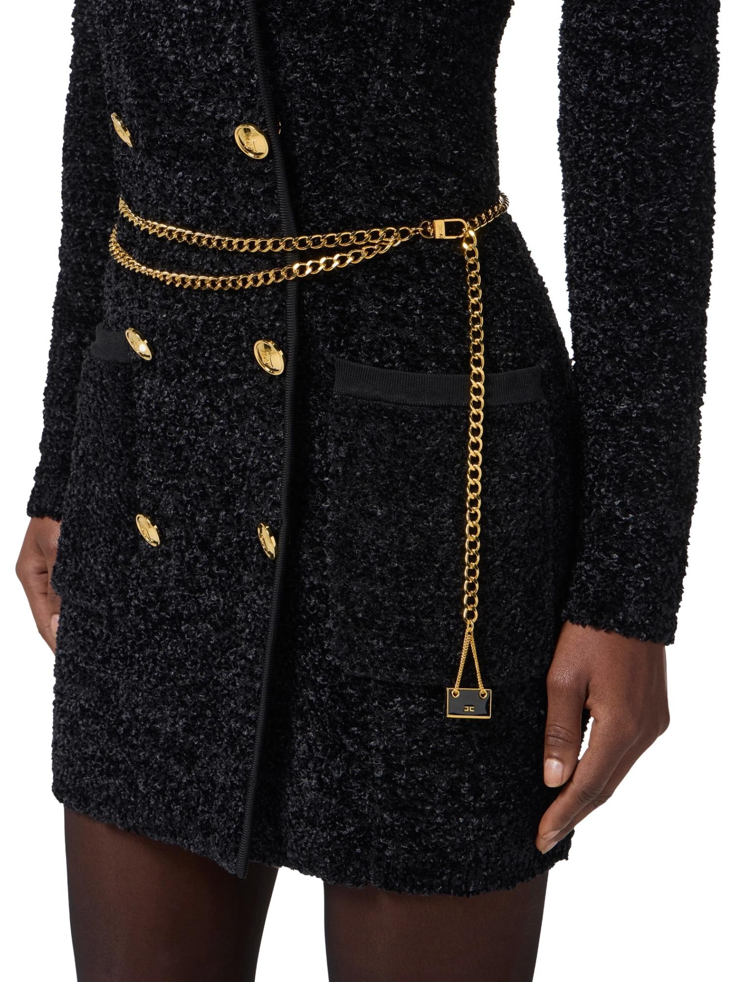 Elisabetta Franchi Abito doppiopetto in ciniglia bouclè