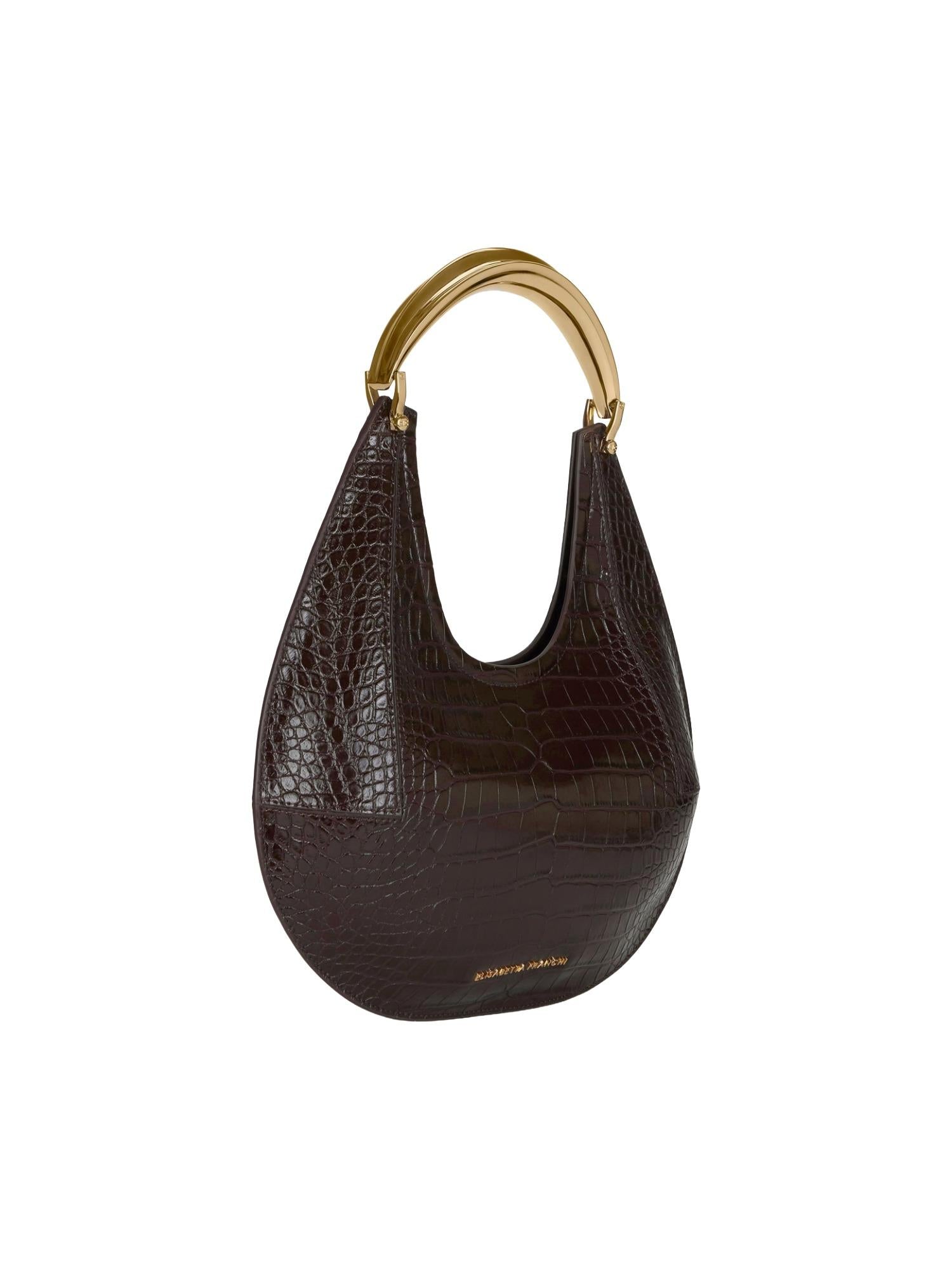 Elisabetta Franchi Borsa hobo media con stampa cocco