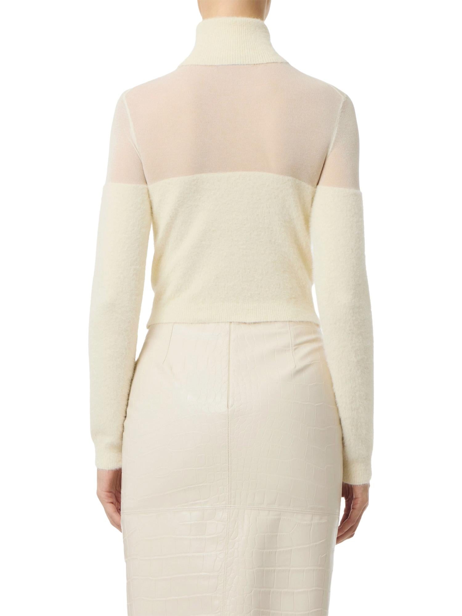 Elisabetta Franchi Maglia a dolcevita con trasparenze