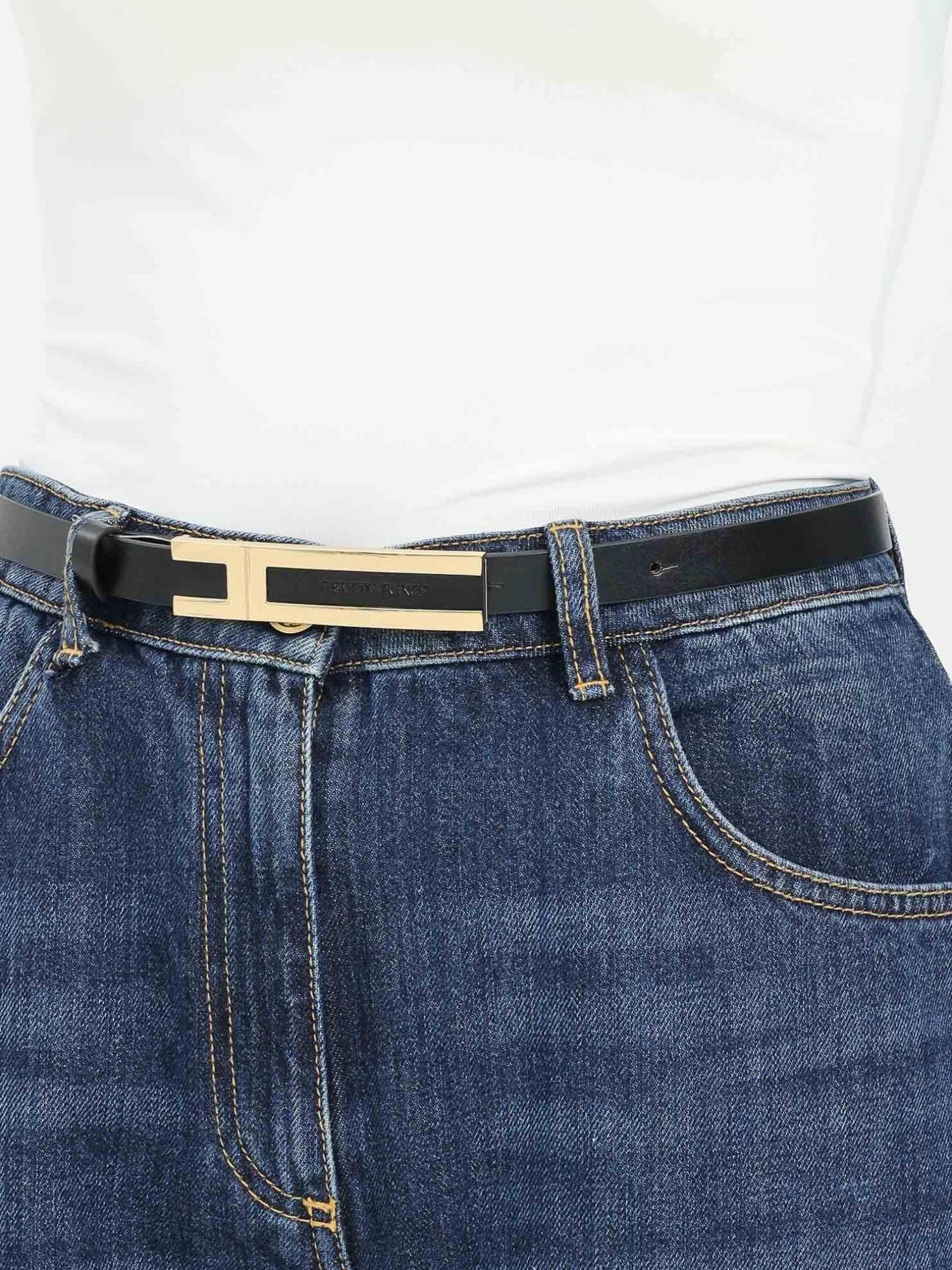 Elisabetta Franchi Cintura con placca logo 1,5 cm