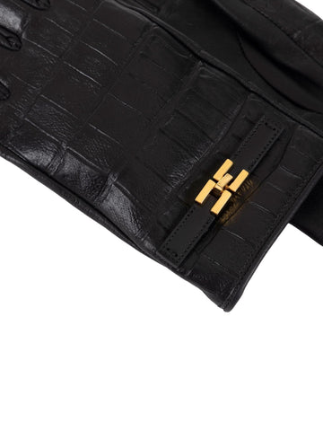 Elisabetta Franchi Guanti in pelle stampa cocco