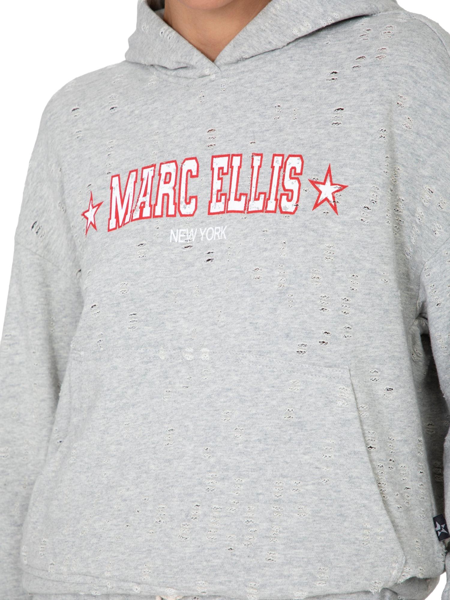 Marc Ellis Felpa distressed con cappuccio