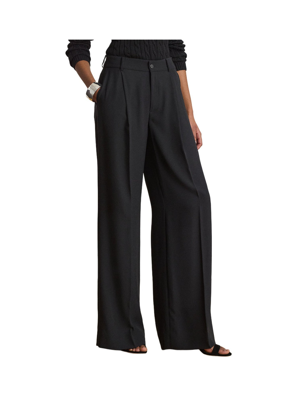 Pantaloni a gamba larga in georgette dolcuppo-face