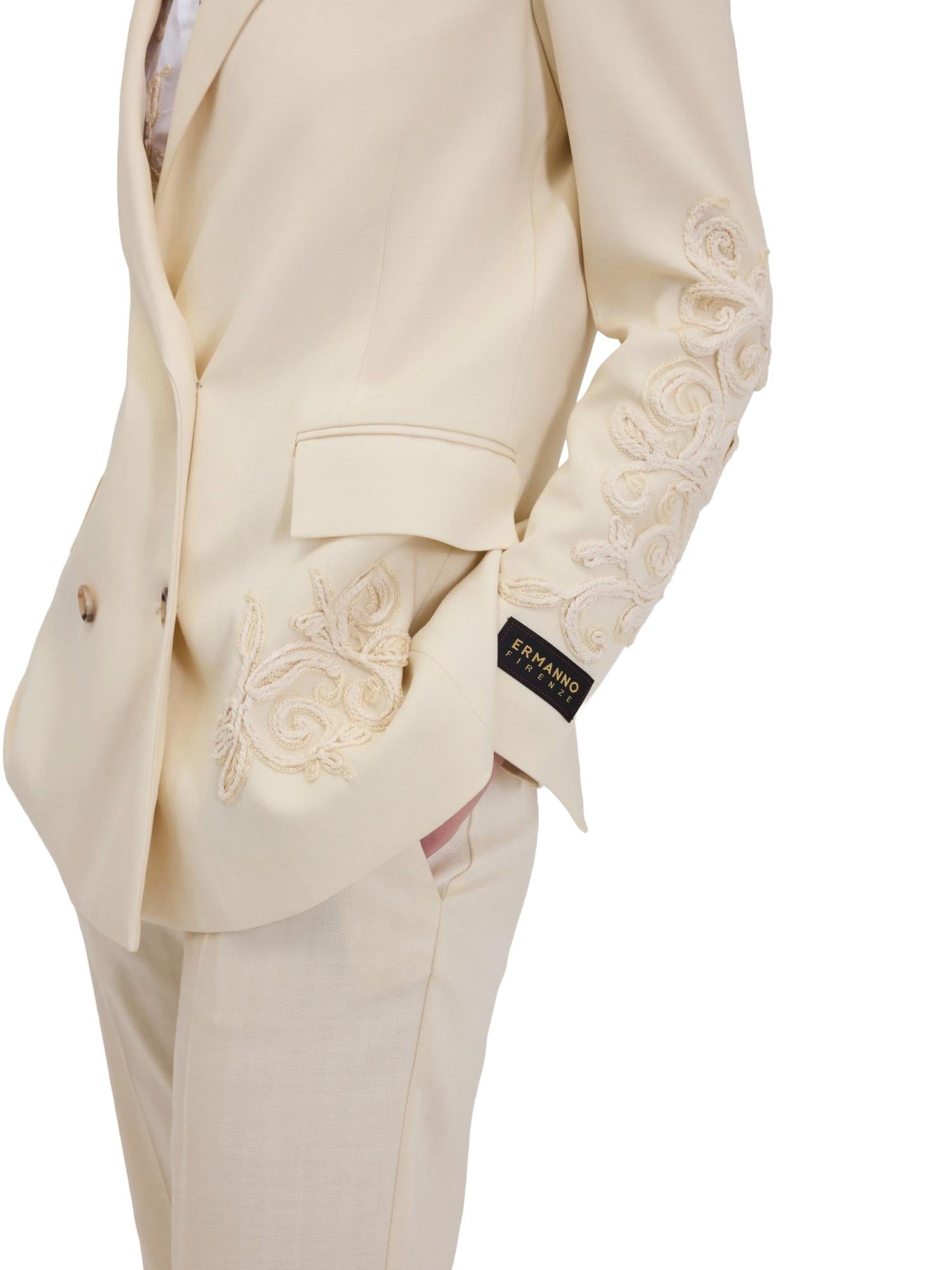 Ermanno Firenze Giacca doppiopetto con ricami cornely