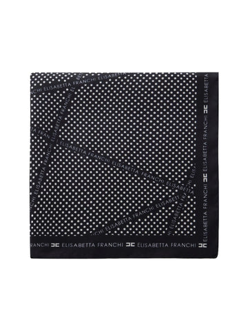 Elisabetta Franchi Foulard quadrato in seta con pois 50 x 50