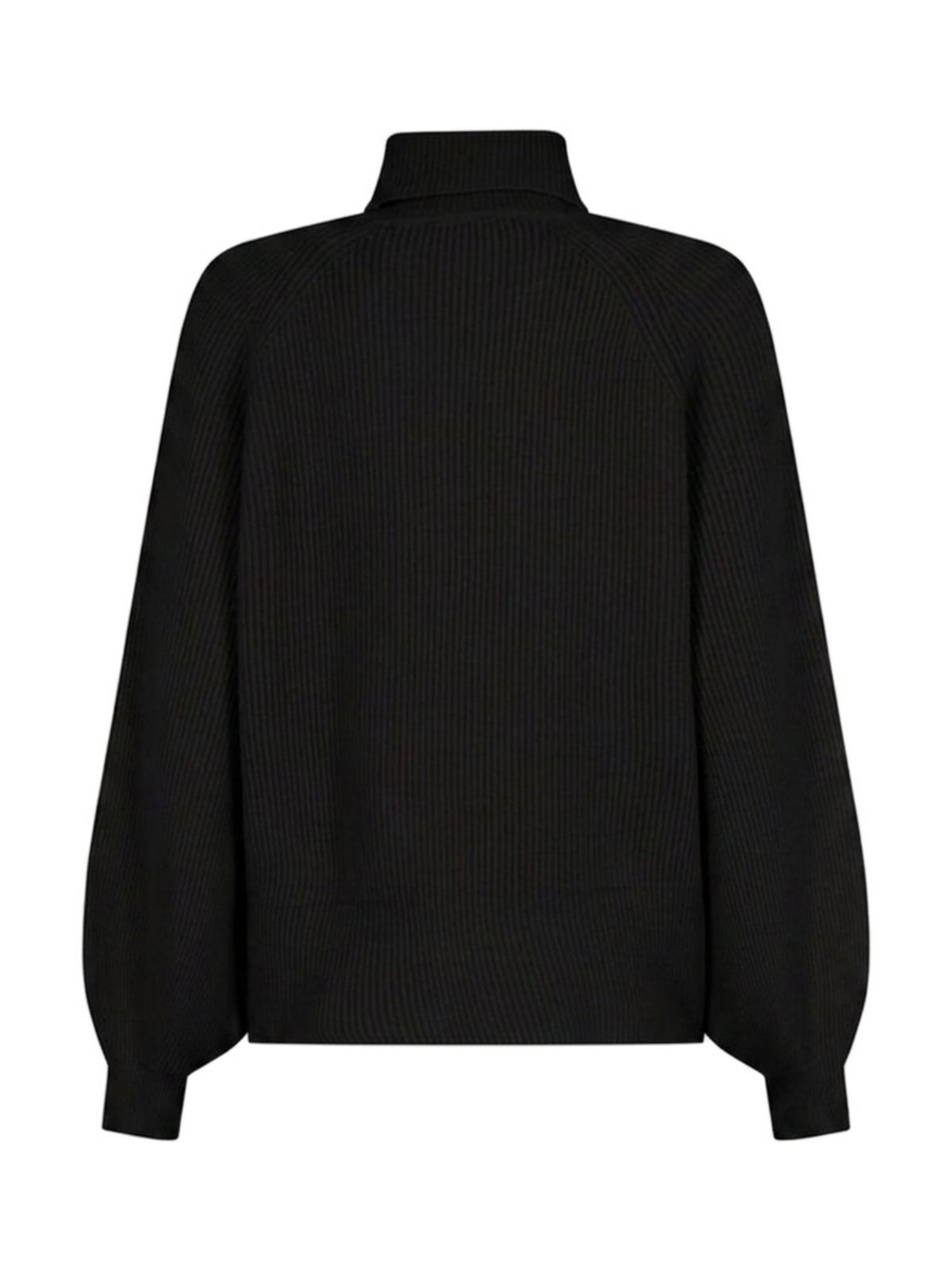 Pullover a Coste con Collo Alto