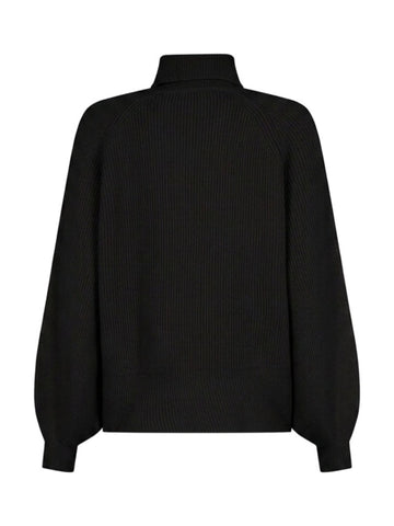 Pullover a Coste con Collo Alto