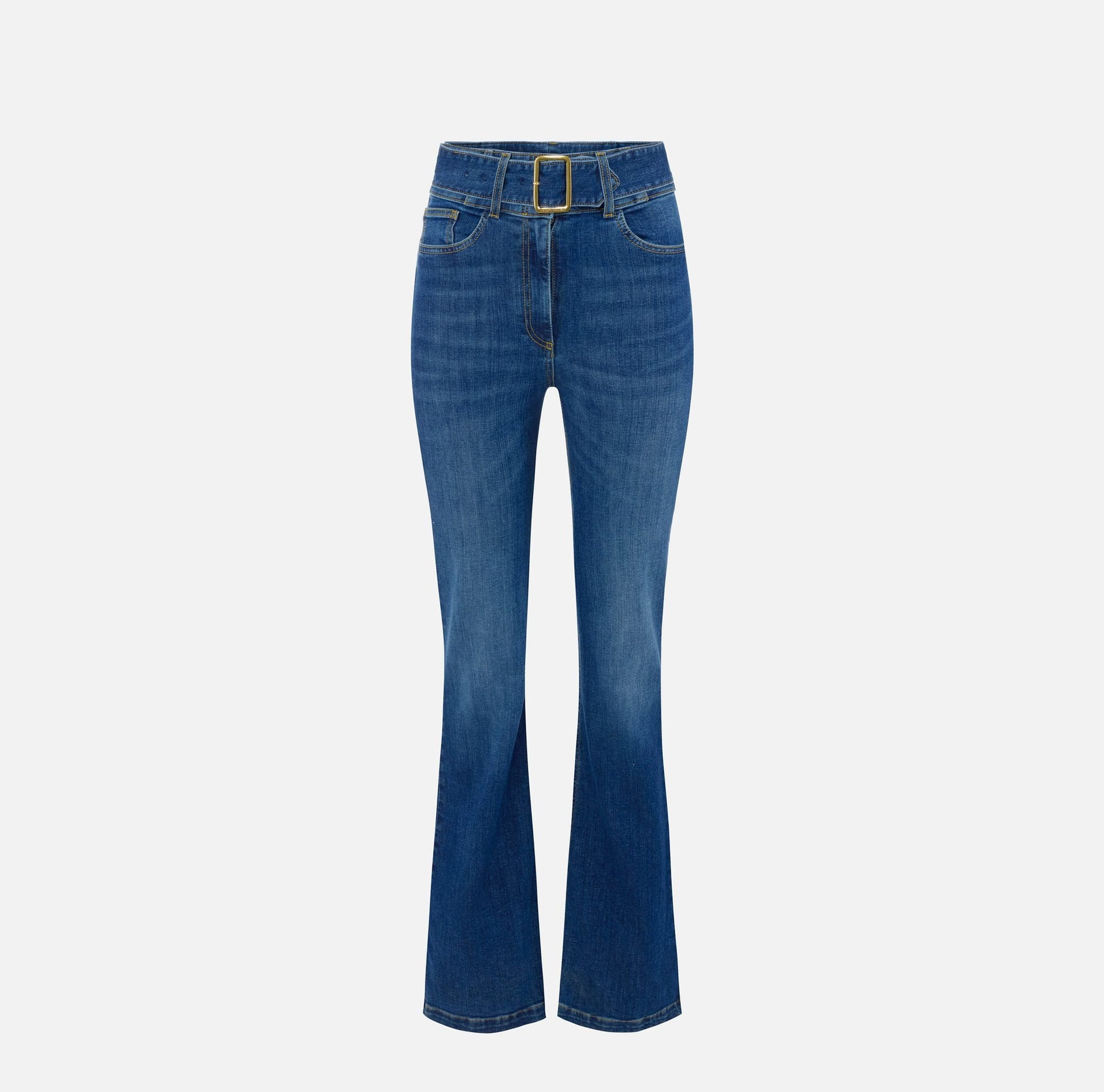 Jeans a zampetta con cintura