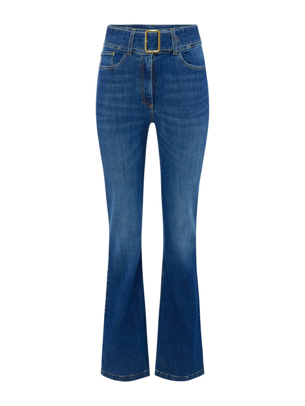 Jeans a zampetta con cintura