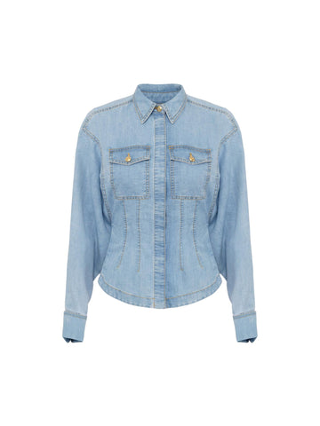 Elisabetta Franchi Camicia di jeans con baschina