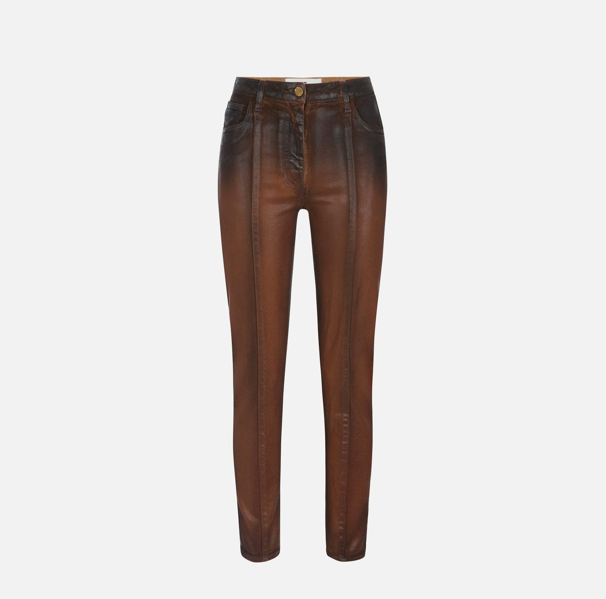 Jeans a sigaretta effetto laminato
