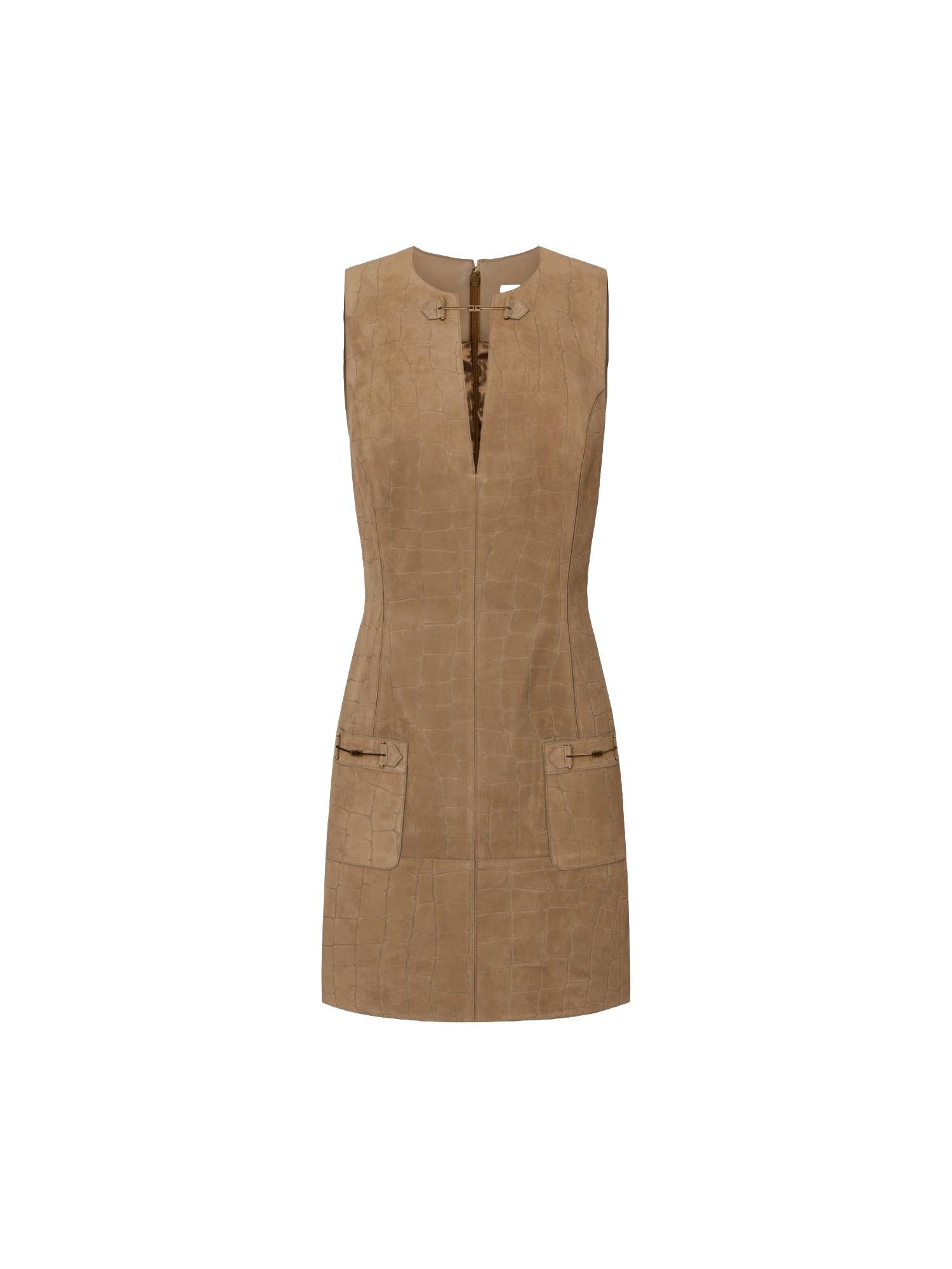 Elisabetta Franchi Abito in suede con stampa alligatore