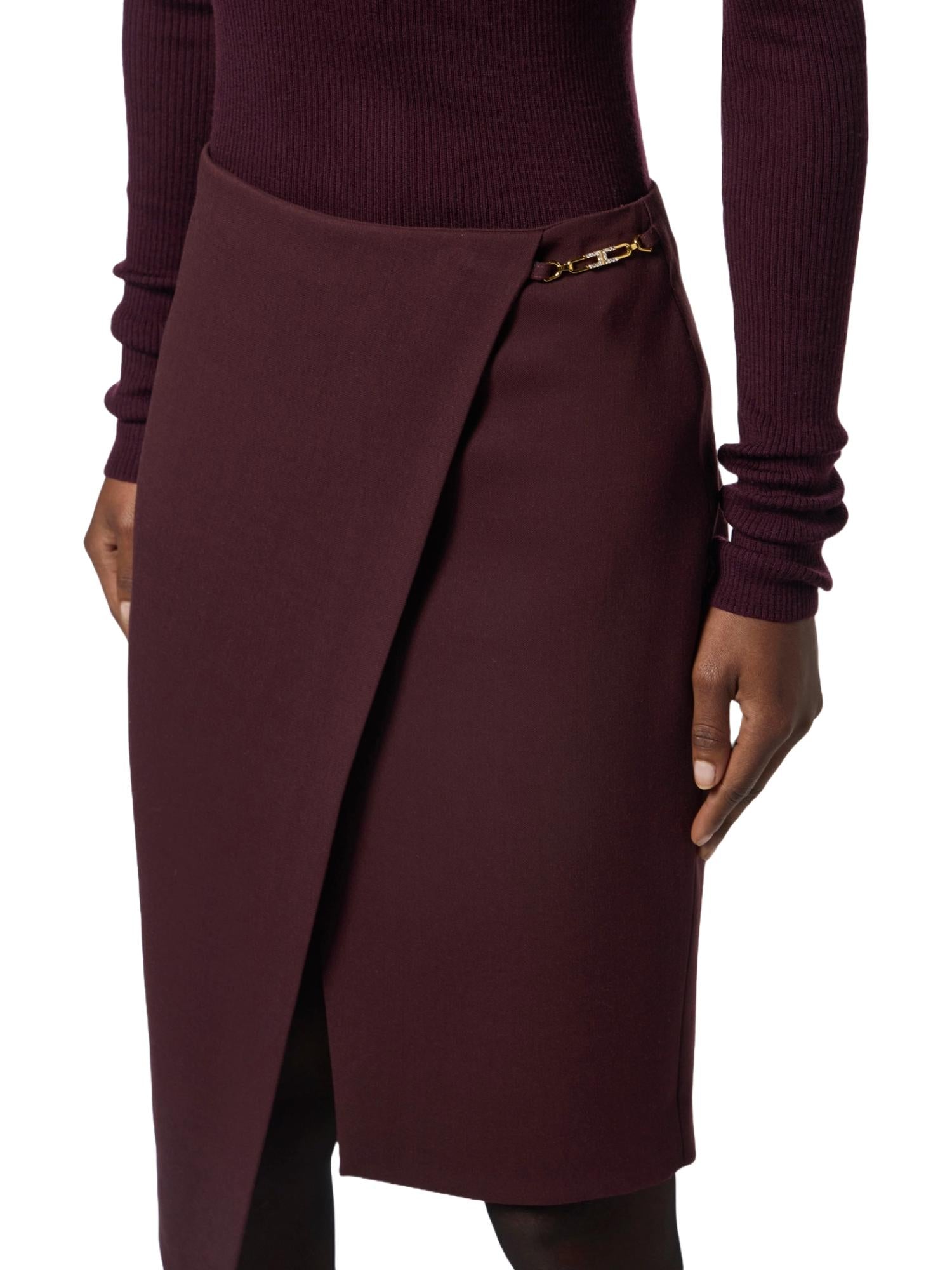 Elisabetta Franchi Gonna asimmetrica con dettaglio gioiello