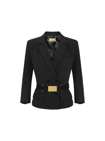 Elisabetta Franchi Giacca doppiopetto con cintura