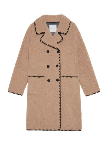 Ermanno Firenze Cappotto doppiopetto in montone ecologico