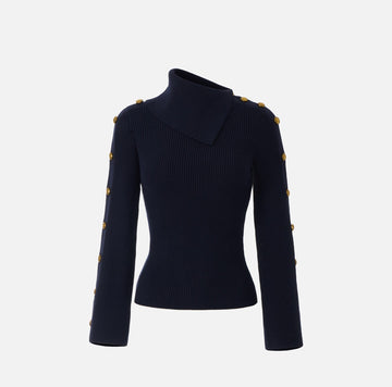 Pullover in maglia con bottoni gioiello