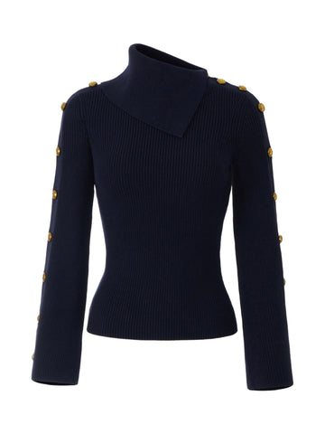 Pullover in maglia con bottoni gioiello