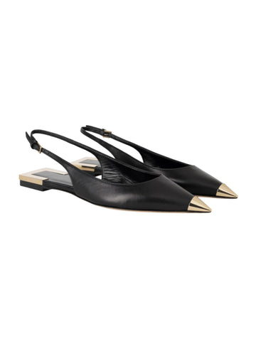 Elisabetta Franchi Slingback con puntalino in metallo oro