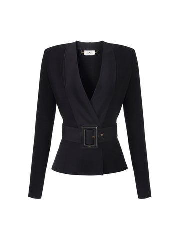 Elisabetta Franchi Giacca in maglia con cintura