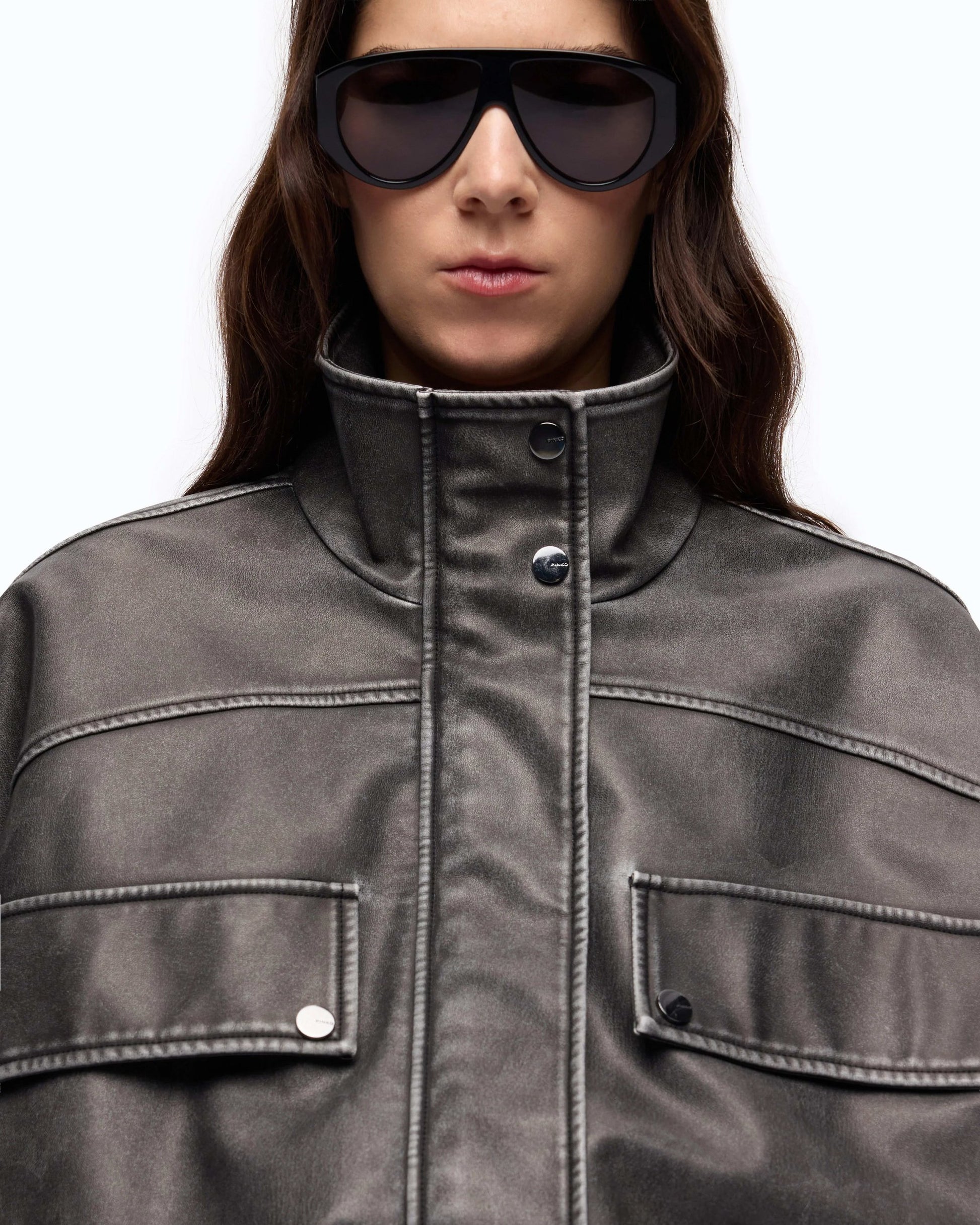 Pinko Caban Oversize in Tela Spalmata donna